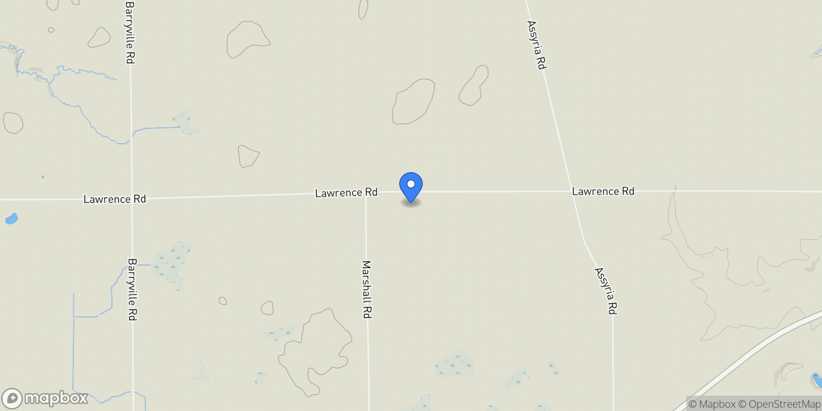 Map showing 7200 Lawrence Rd, Nashville, MI 49073, Nashville, Michigan, United States.