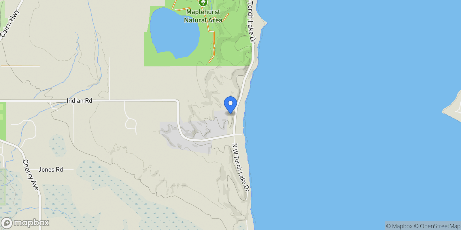 Map showing 11660 Indian Road, Kewadin, MI 49648, Elk Rapids, Michigan, United States.