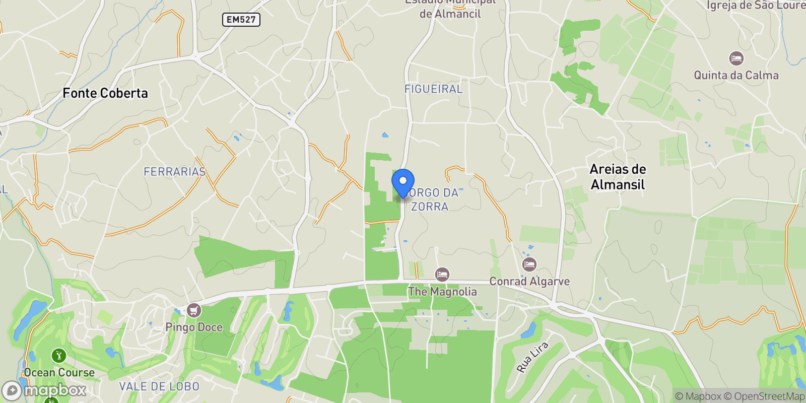 Map showing Rua de Valverde, 8135, Portugal, Almancil, Algarve, Portugal.
