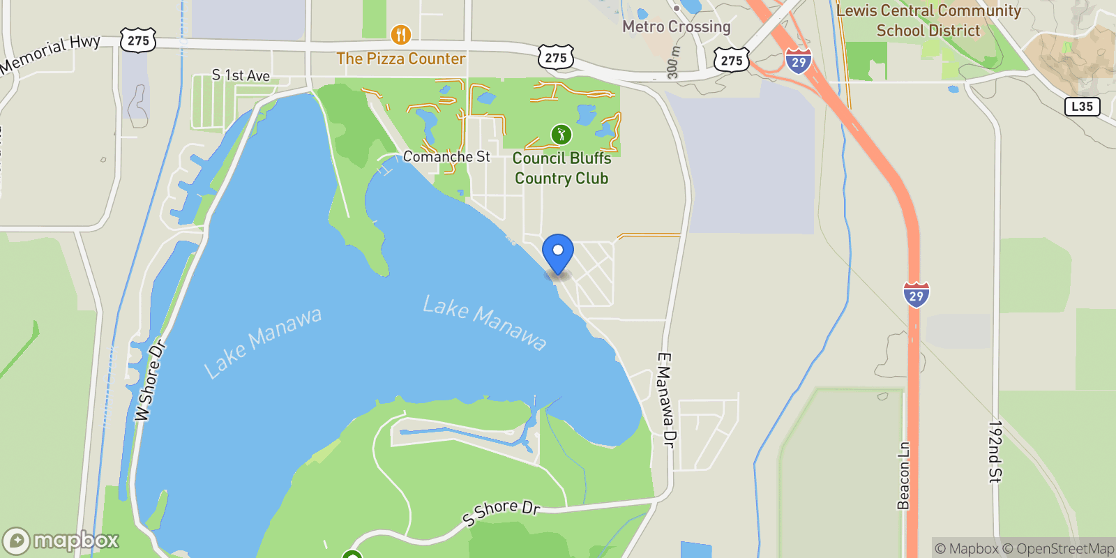 Map showing 40 Pickard Lane, COUNCIL BLUFFS, IA 51501, Council Bluffs, Iowa, United States.