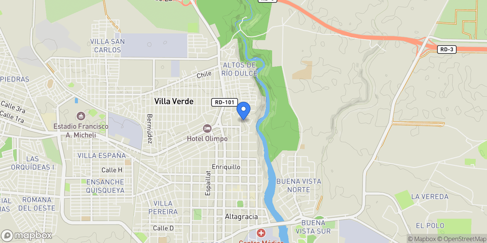 Map showing 9 Rio, La Romana, NM, La Romana, NM, United States.
