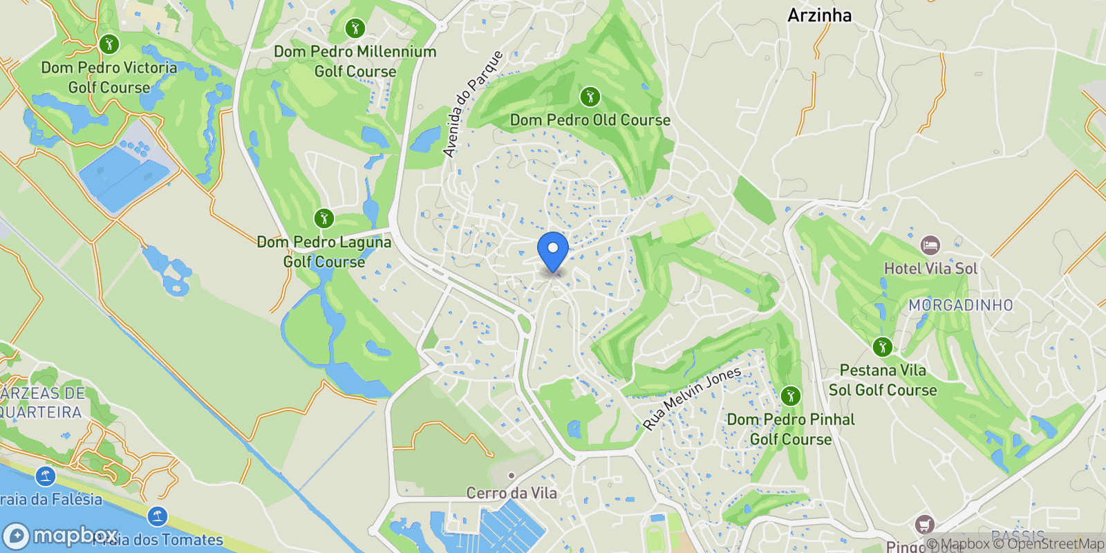 Map showing Vilamoura, Algarve, Vilamoura, Quarteira, Algarve.