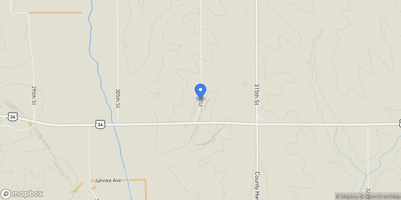 Map showing 58754 310th Street, MALVERN, IA 51551, Malvern, Iowa, United States.
