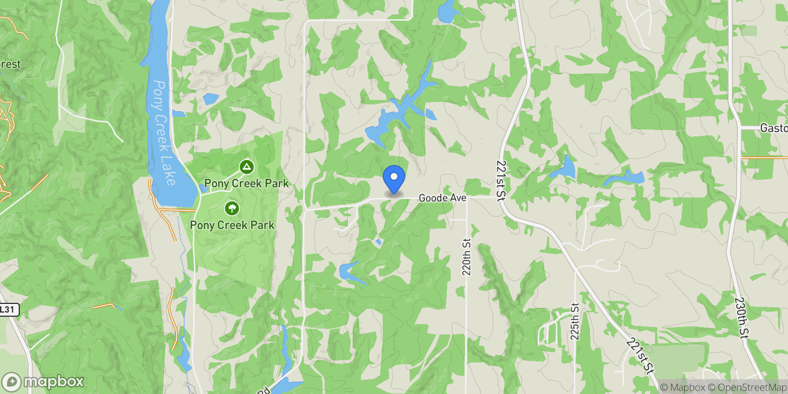 Map showing 21586 Goode Avenue, GLENWOOD, IA 51534, Glenwood, Iowa, United States.
