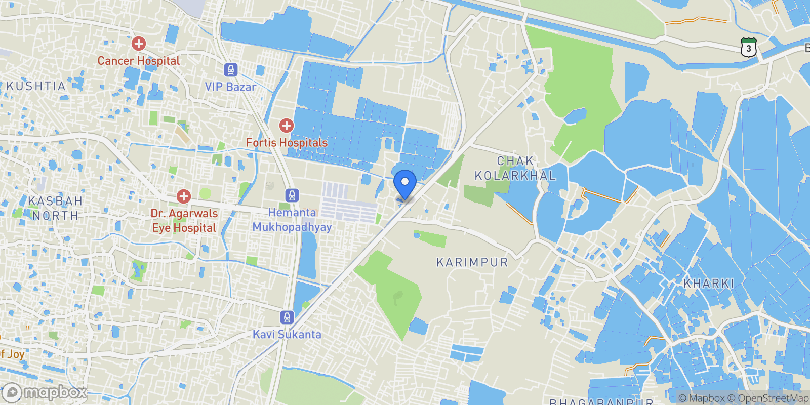 Map showing Anandapur, Kolkata, WB, Uttarpara, West Bengal, India.