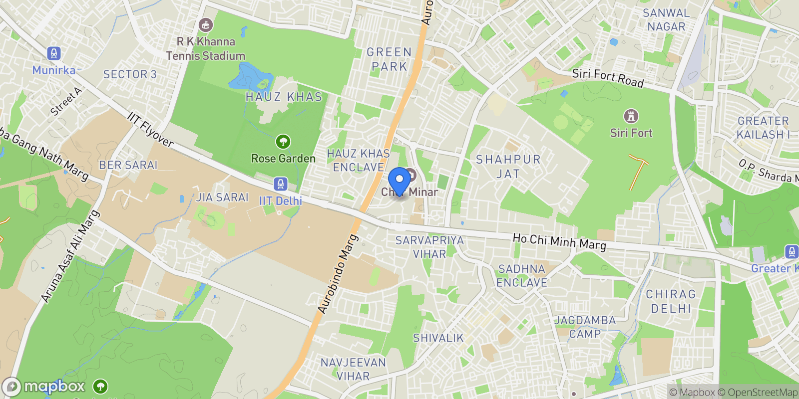 Map showing New Delhi, Delhi, India.