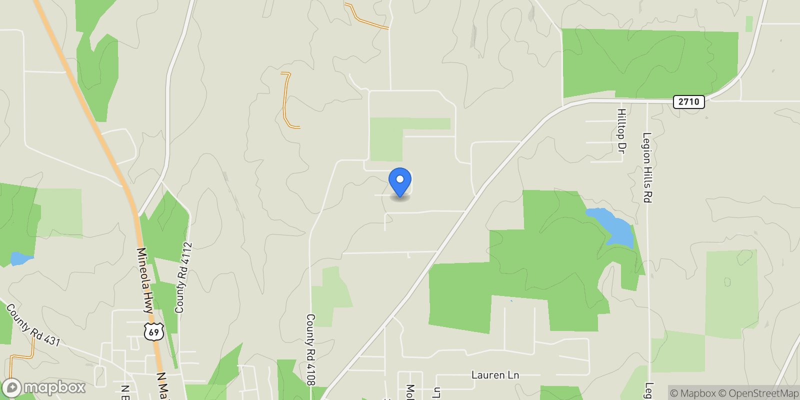 Map showing 13452 Karah Lane, Lindale, TX 75771, Hideaway, Texas, United States.