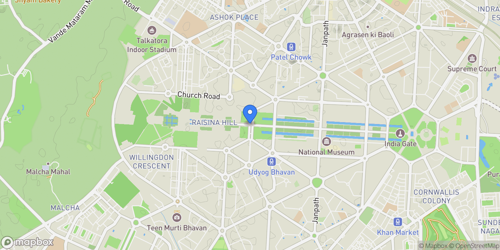 Map showing New Delhi, Delhi, India.