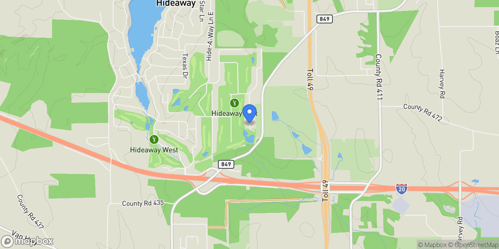 Map showing 66 S Ryder Cup Trail, Hideaway, TX 75771, Hideaway, Texas, United States.
