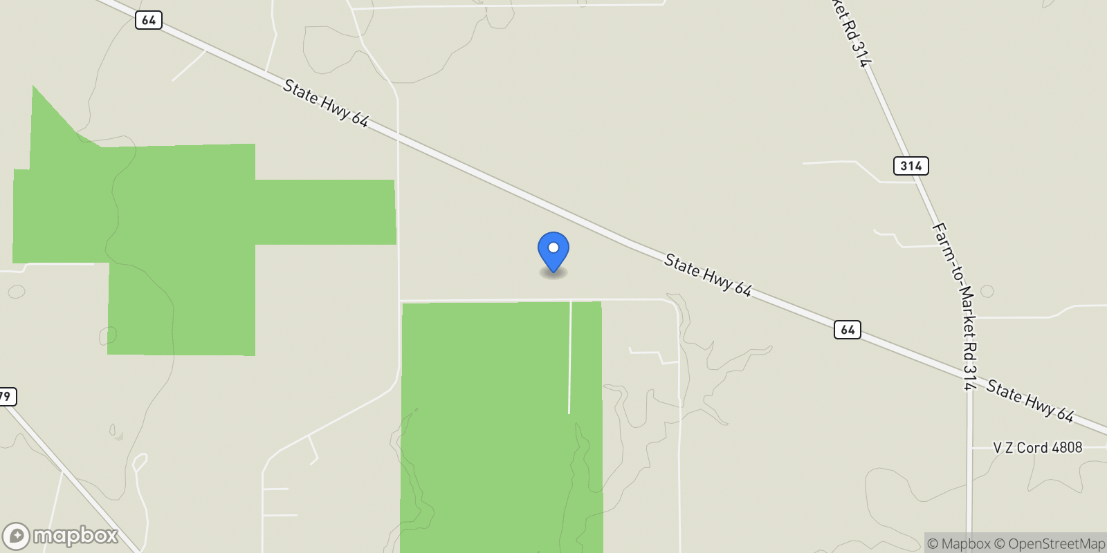 Map showing 1019 VZCR 4609, Ben Wheeler, TX 75754, Ben Wheeler, Texas, United States.