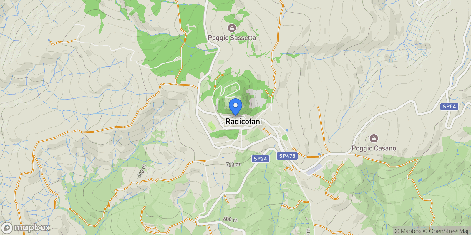 Map showing 53040 Radicofani, Province of Siena, Italy, Radicofani, Tuscany, Italy.
