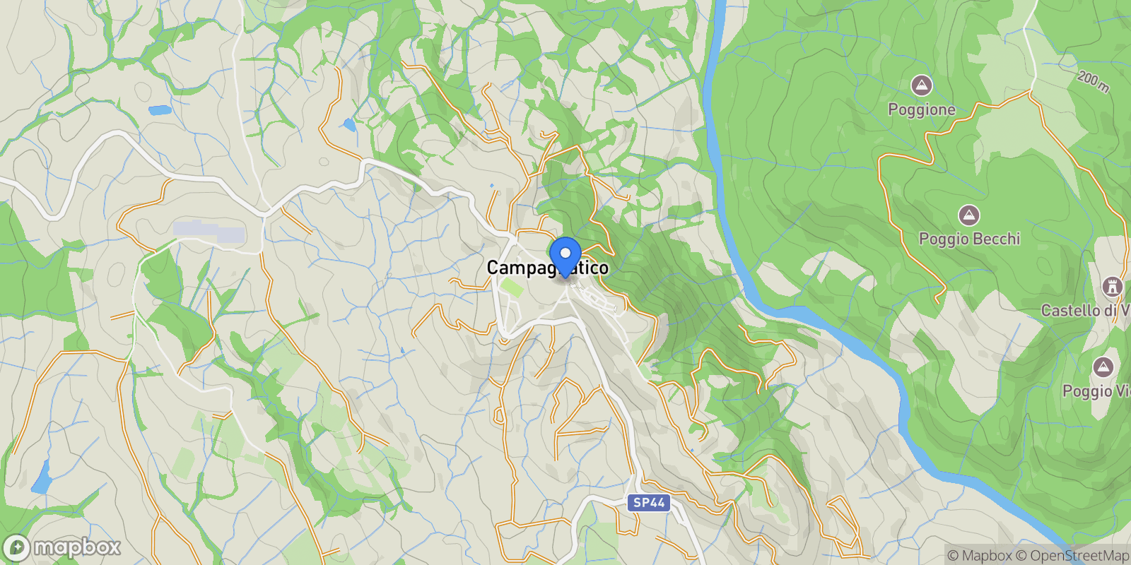 Map showing 58042 Campagnatico, Province of Grosseto, Italy, Campagnatico, Tuscany, Italy.