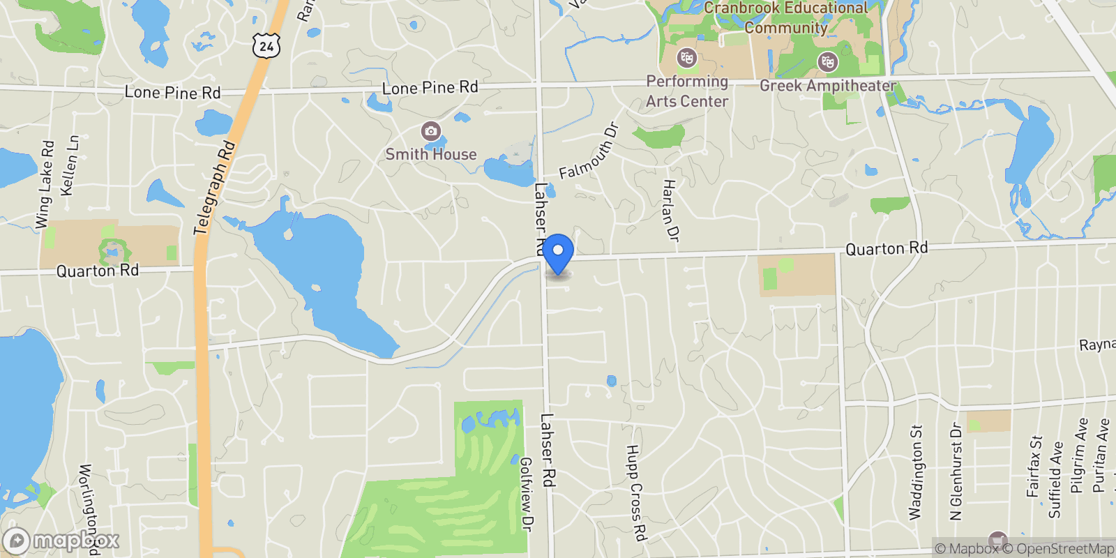 Map showing 3673 York Court, Bloomfield Hills, MI, 48301, USA, Bloomfield Hills, Michigan, United States.