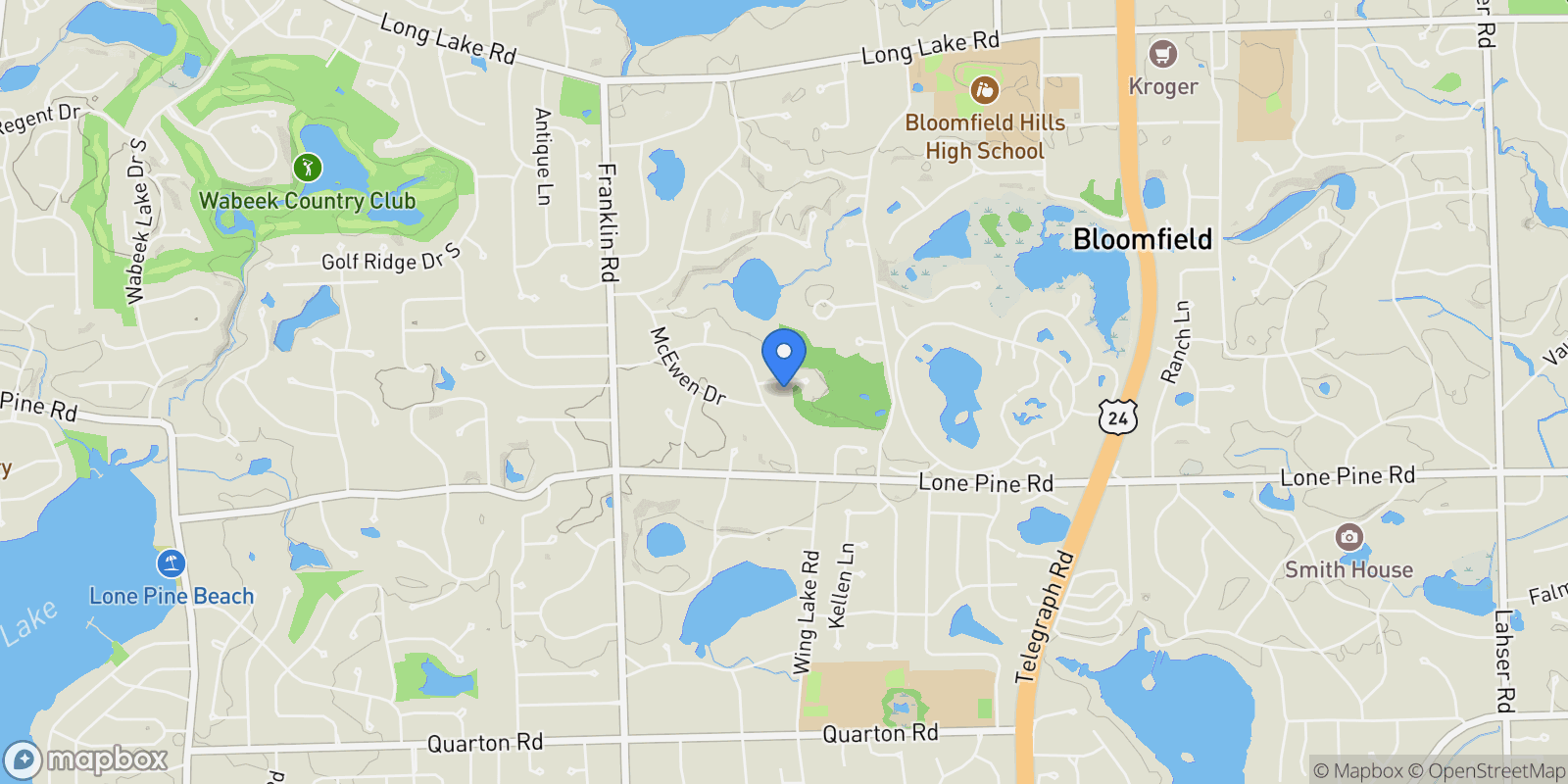 Map showing 1462 Sodon Court, Bloomfield Hills, MI, 48302, USA, Bloomfield Hills, Michigan, United States.