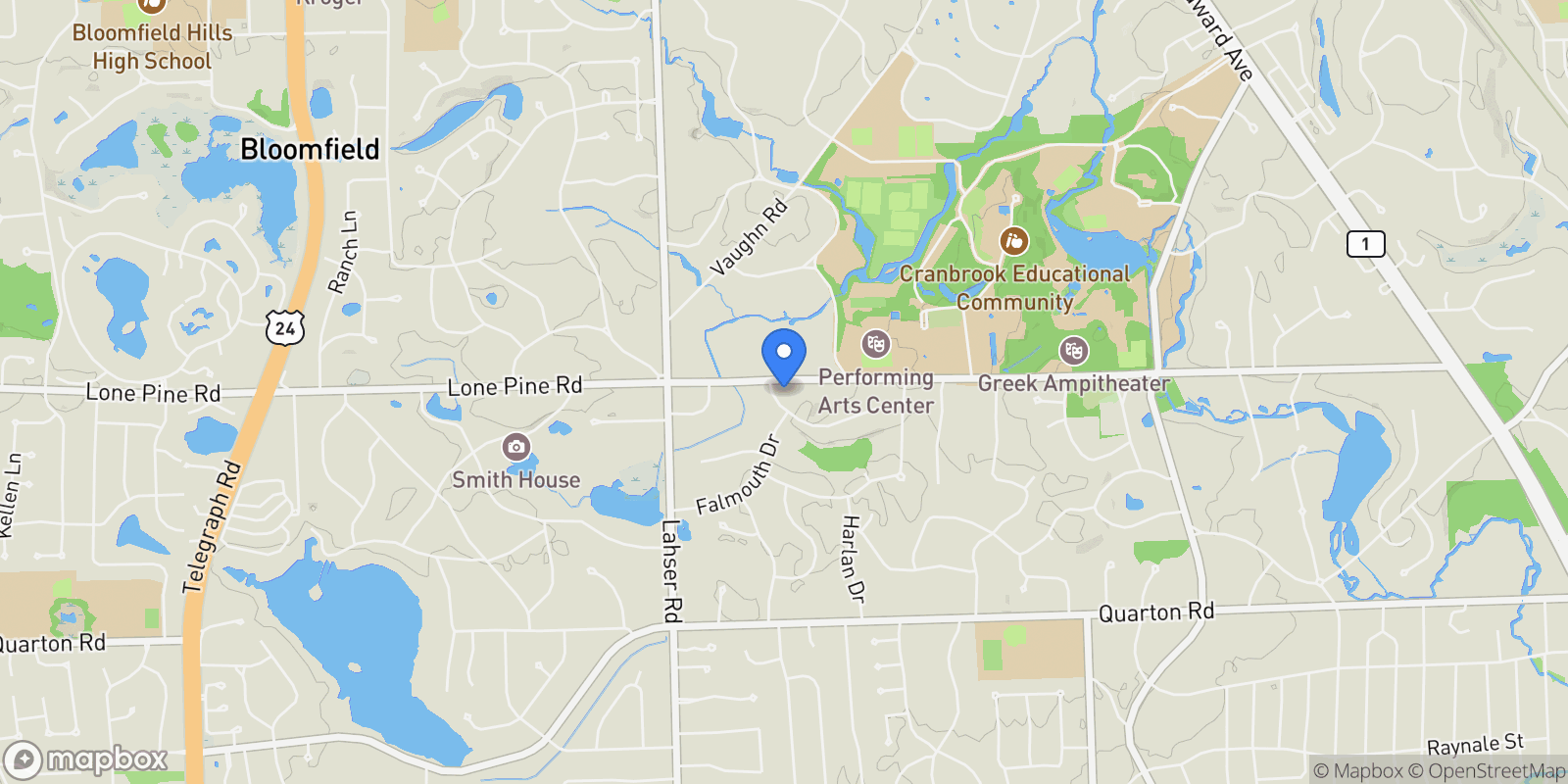 Map showing 692 Bennington Drive, Bloomfield Hills, MI, 48304, USA, Bloomfield Hills, Michigan, United States.
