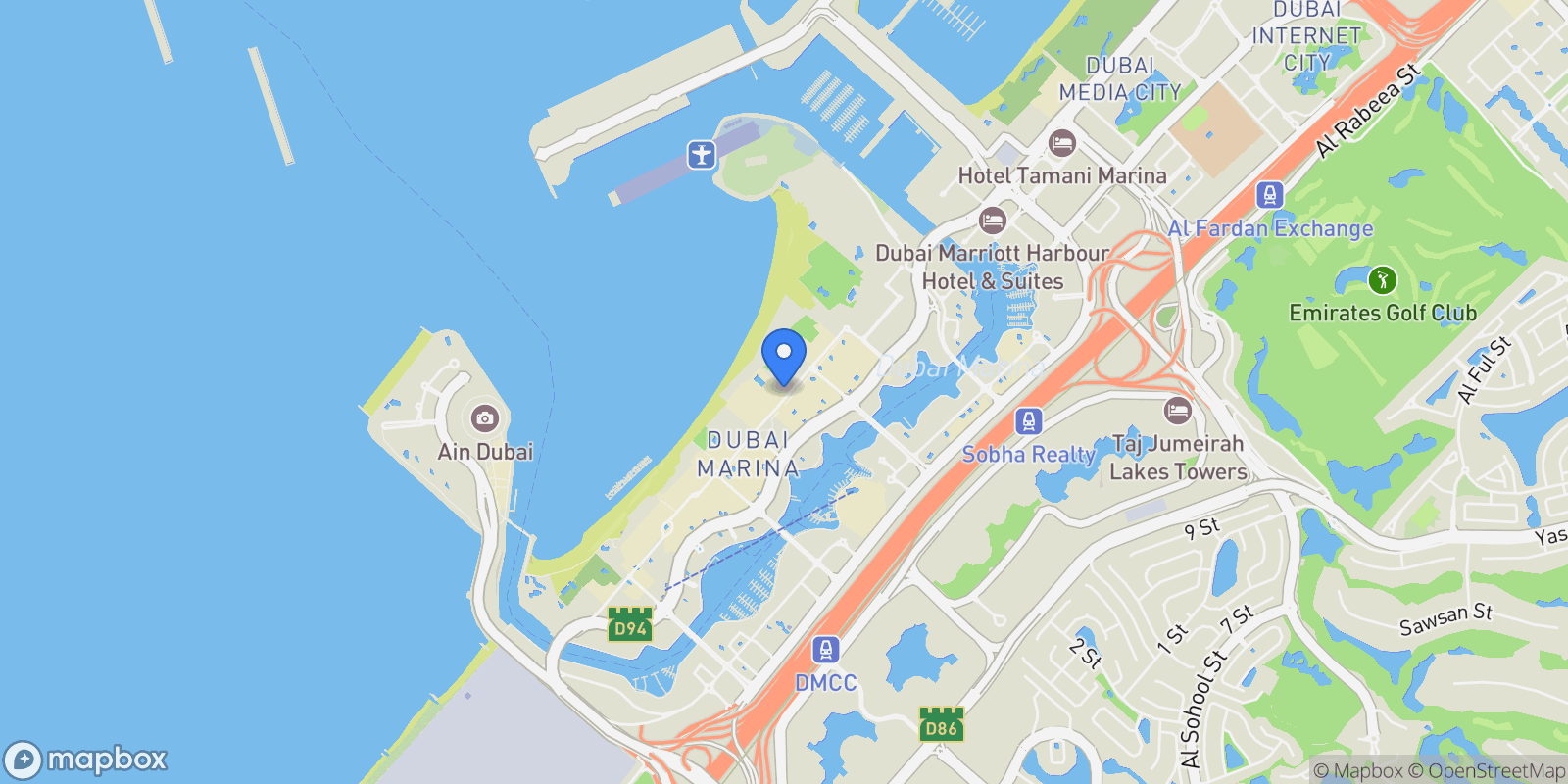 Map showing The Walk - Marsa Dubai - Jumeirah Beach Residence - Dubai - United Arab Emirates, Dubai, Dubai, United Arab Emirates.