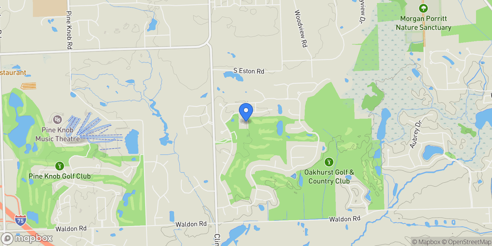 Map showing 7428 Foxburg Court, Clarkston, MI, 48348, USA, Clarkston, Michigan, United States.