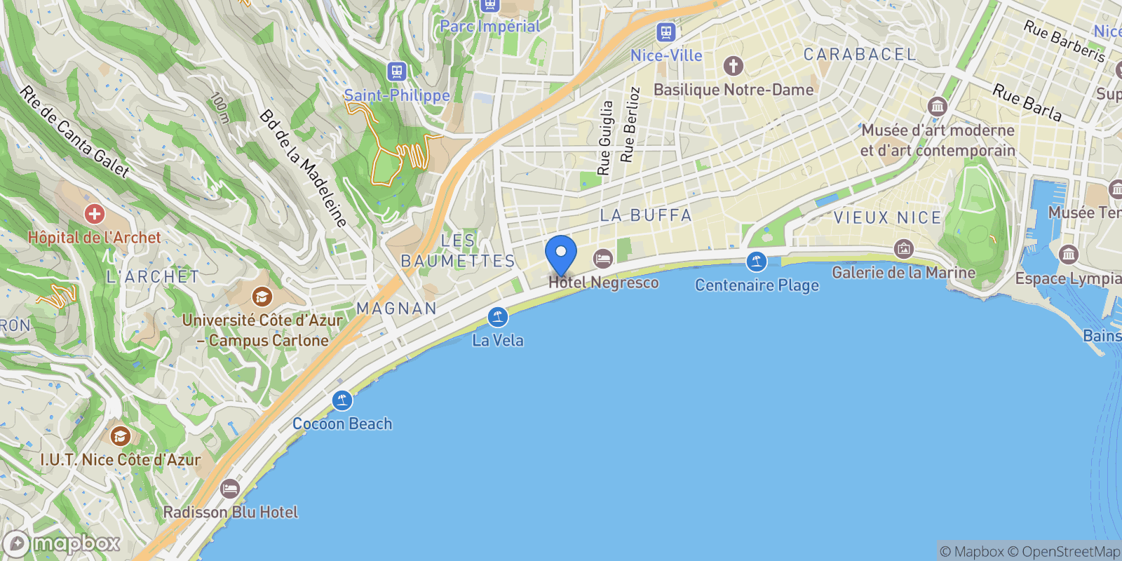 Map showing 51 promenade des anglais, 06000 Nice, Nice, Provence-Alpes-Côte d'Azur, France.