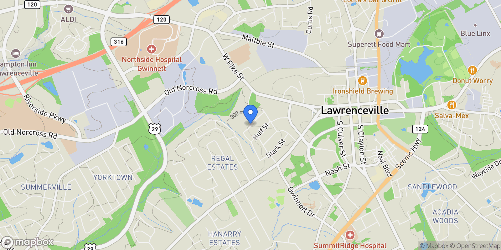 Map showing 493 Rebecca Street, Lawrenceville, GA 30046, Lawrenceville, Georgia, United States.