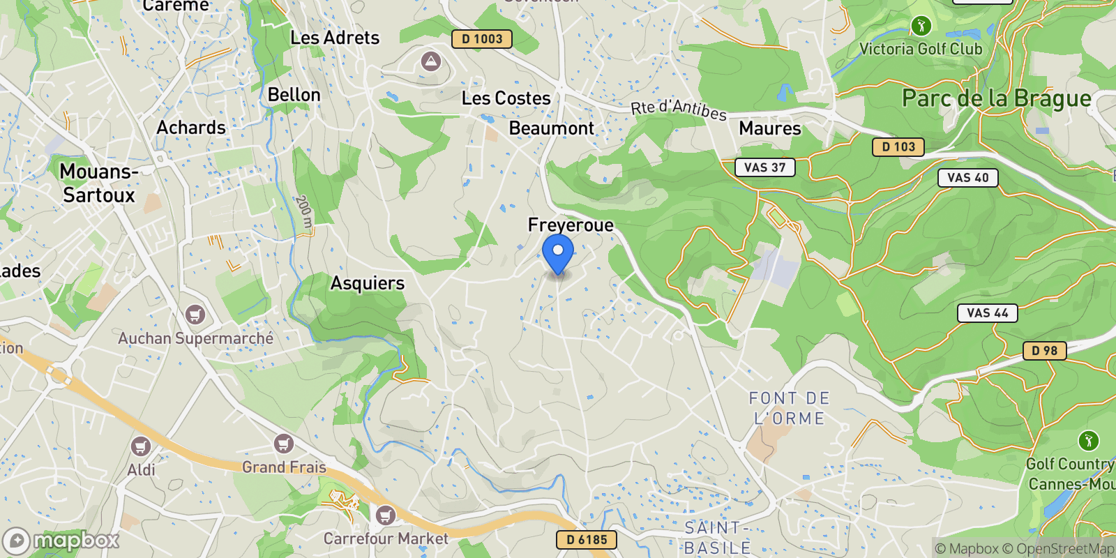 Map showing 1226 Chemin des Colles, Mougins, Provence-Alpes-Côte d'Azur, France.