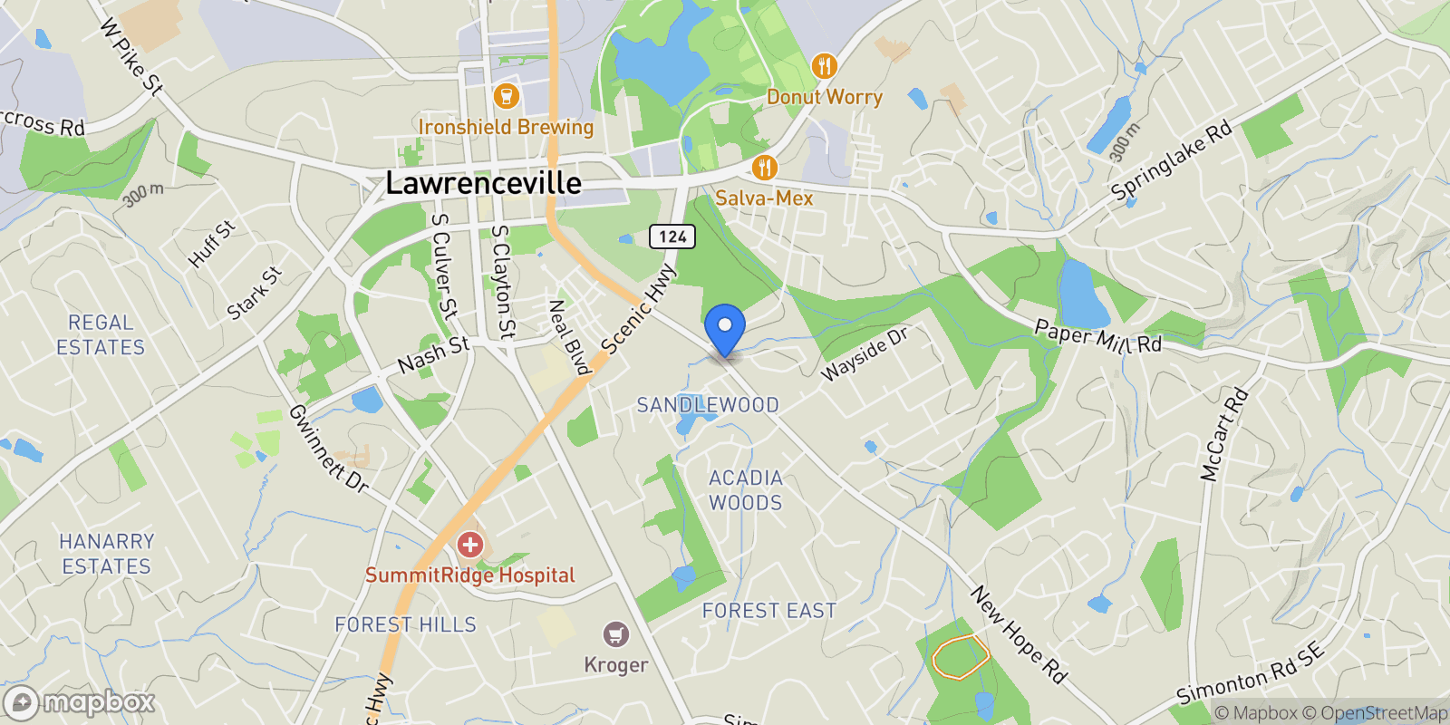 Map showing 1076 Allspice Way, Lawrenceville, GA 30045, Lawrenceville, Georgia, United States.