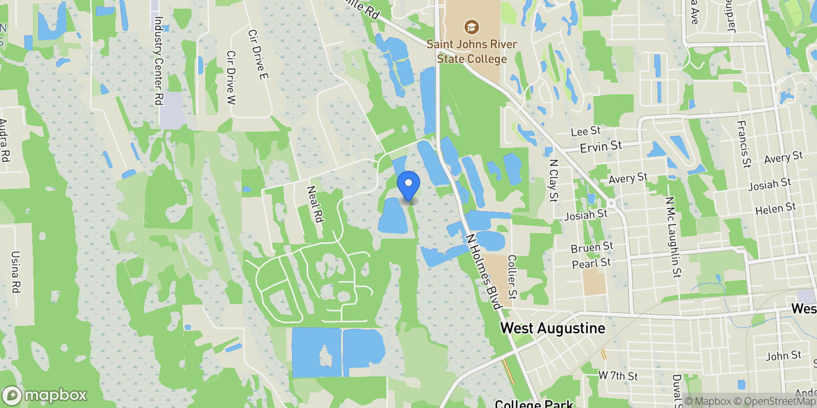Map showing 1895 DEER RUN Road, St. Augustine, Florida, United States.