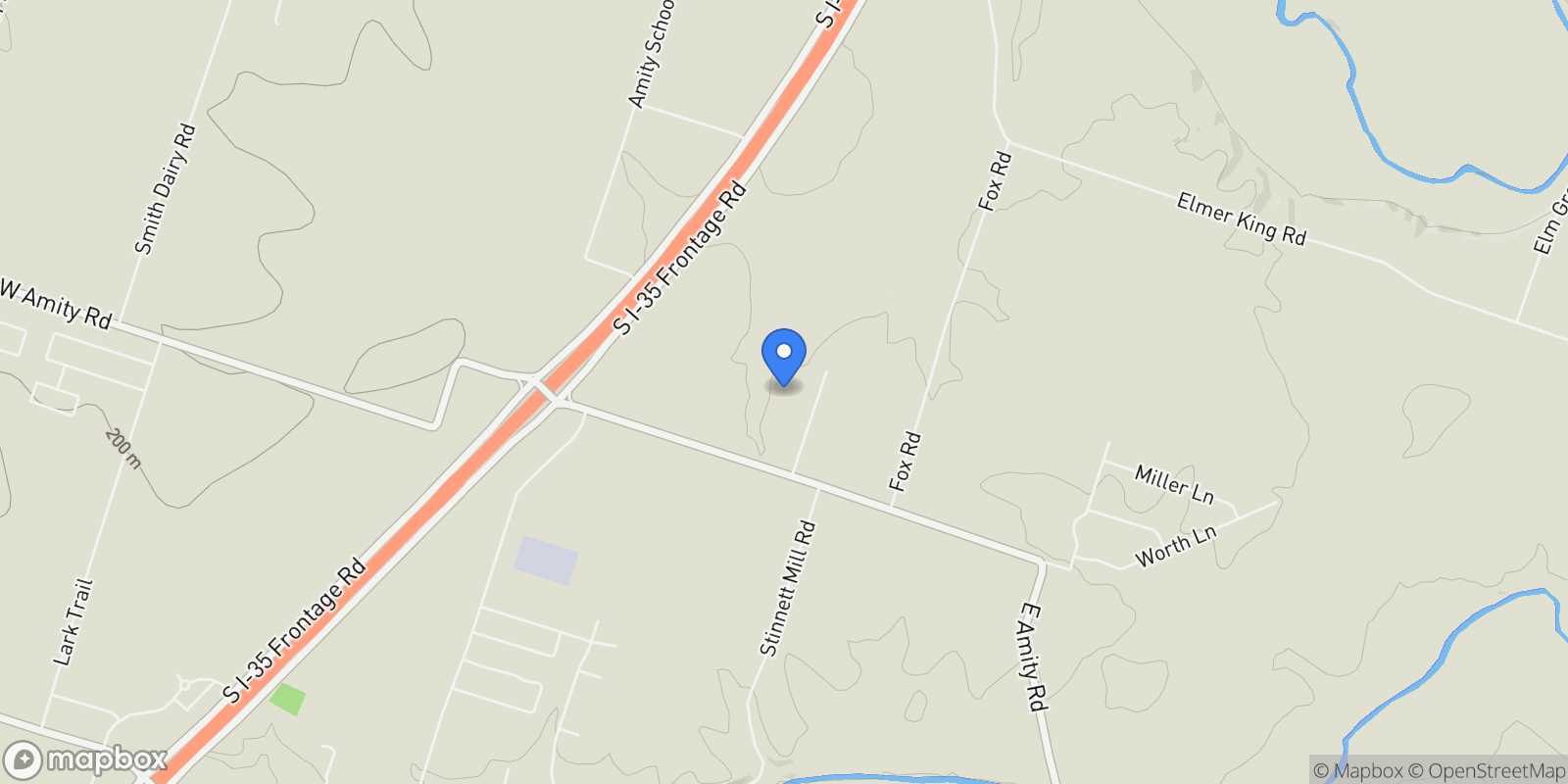 Map showing 257 Windmill Hill, Salado, TX 76571, Salado, Texas, United States.