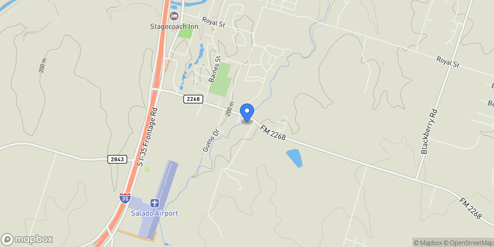 Map showing 14380 Spotted Horse Lane, Salado, TX 76571, Salado, Texas, United States.