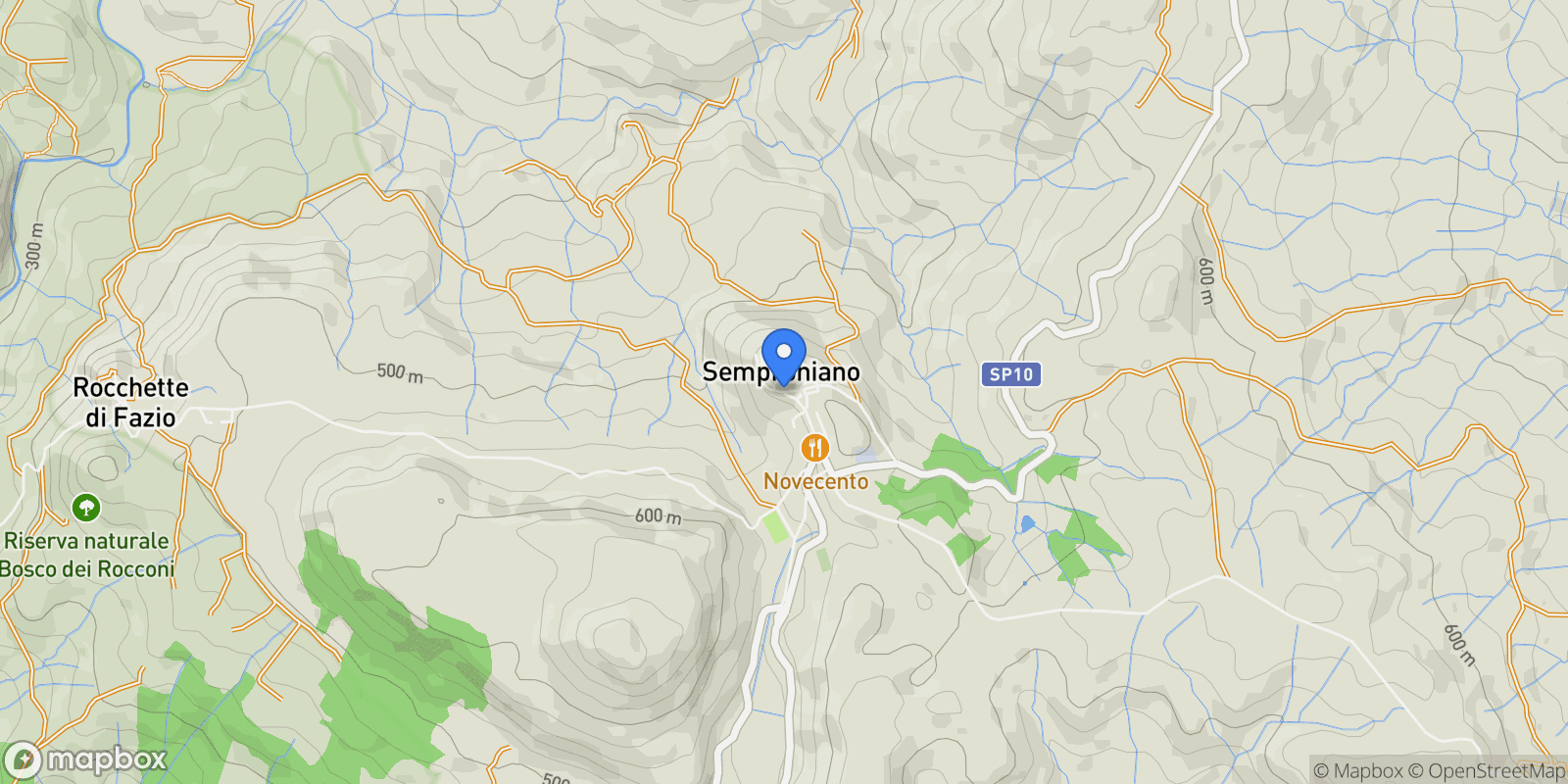 Map showing 58055 Semproniano, Province of Grosseto, Italy, Semproniano, Tuscany, Italy.