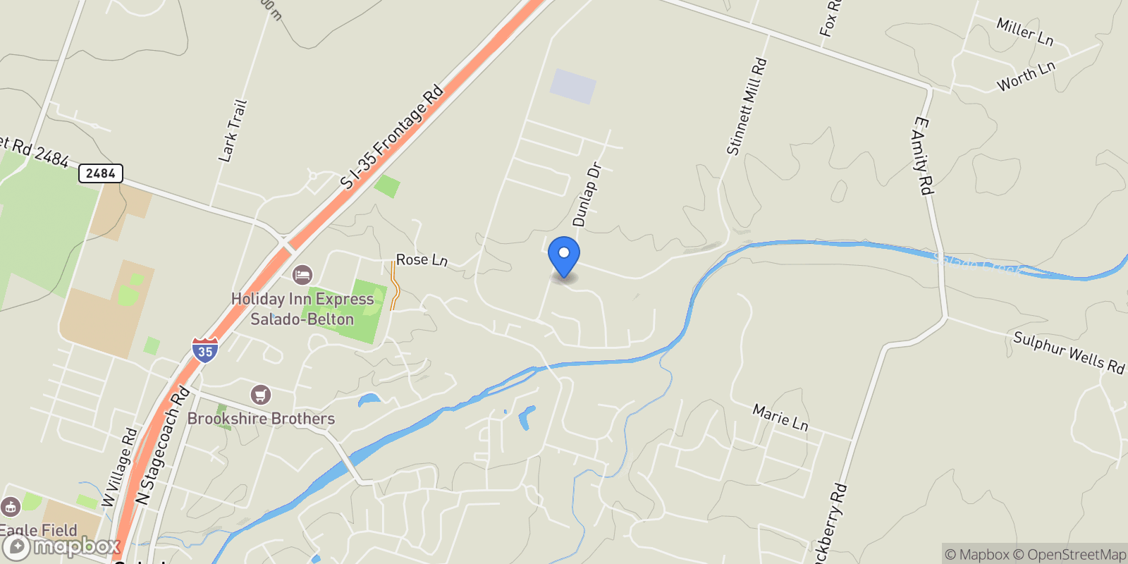 Map showing 2050 Chalk Mill Crossing, Salado, TX 76571, Salado, Texas, United States.