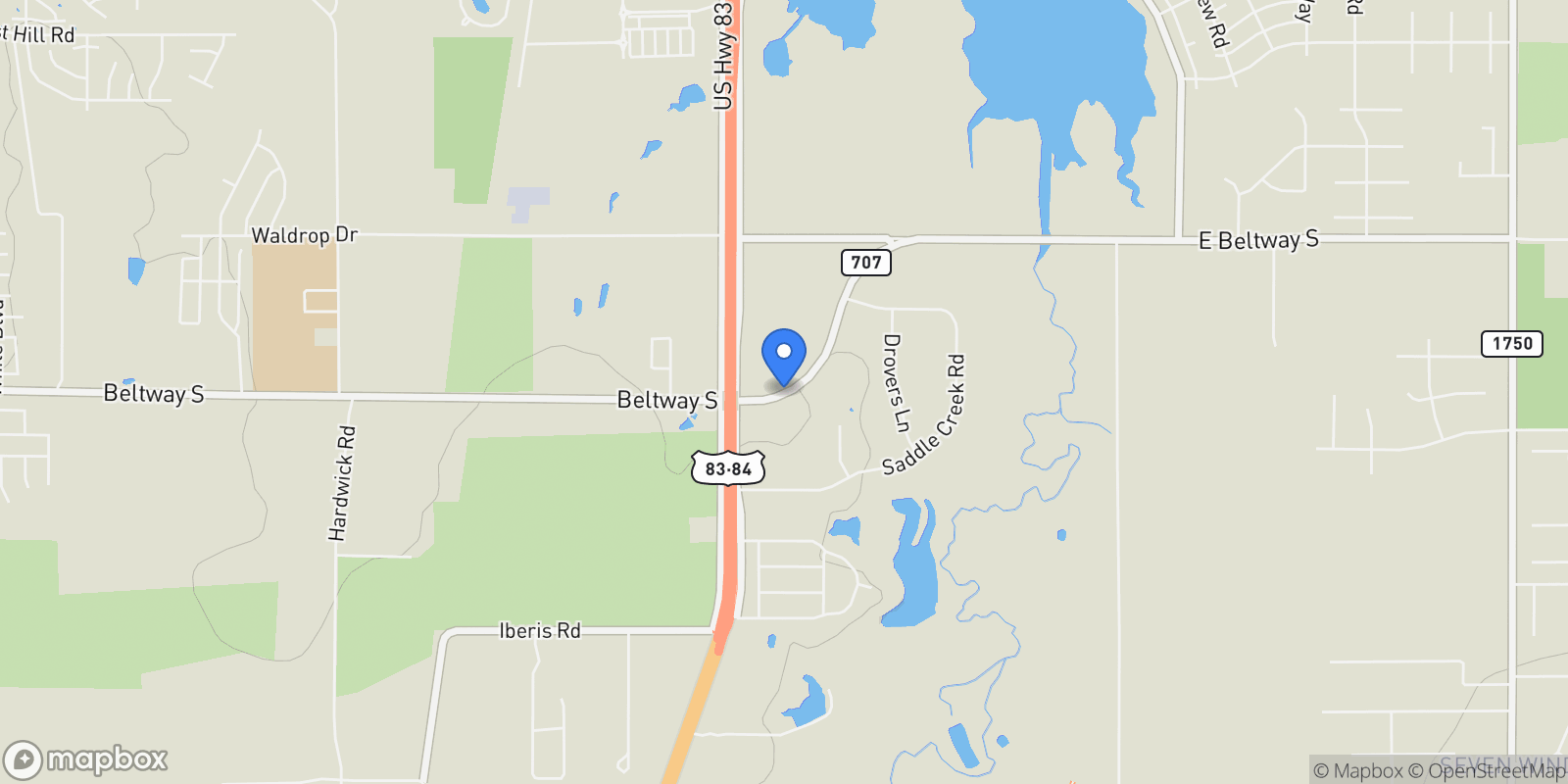 Map showing 1490 Beltway S, Abilene, TX 79602, Abilene, Texas, United States.