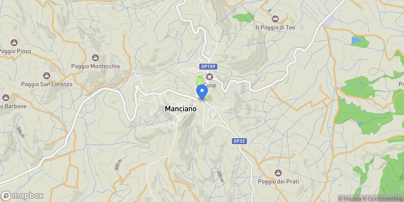 Map showing 58014 Manciano, Province of Grosseto, Italy, Manciano, Tuscany, Italy.