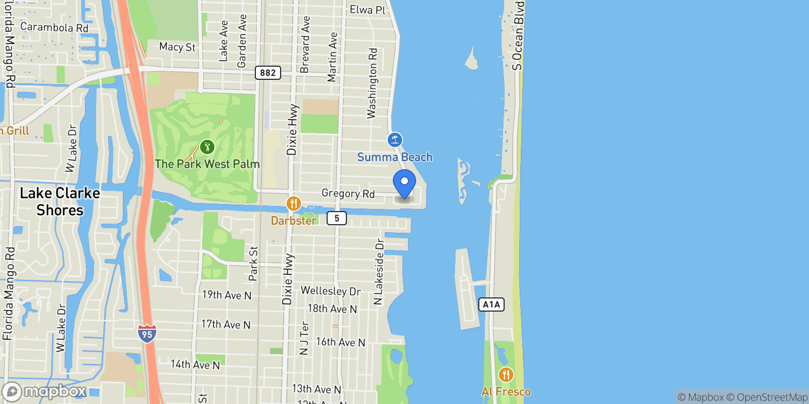 Map showing 109 Arlington Place, West Palm Beach, Florida, United States.