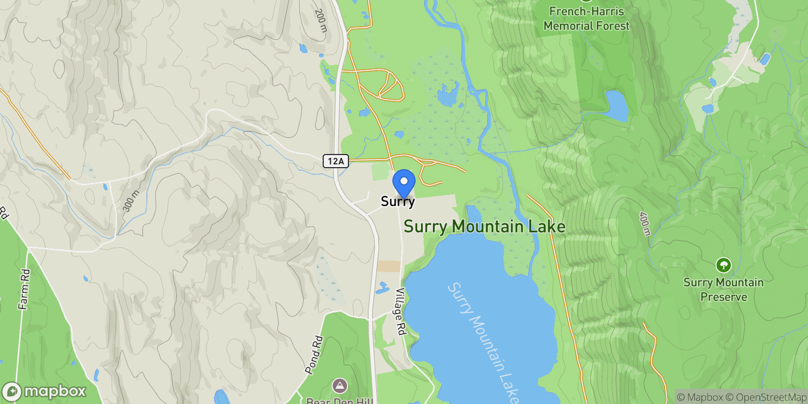 Map showing 28 Village Road, Surry, NH 03431, Keene, New Hampshire, United States.