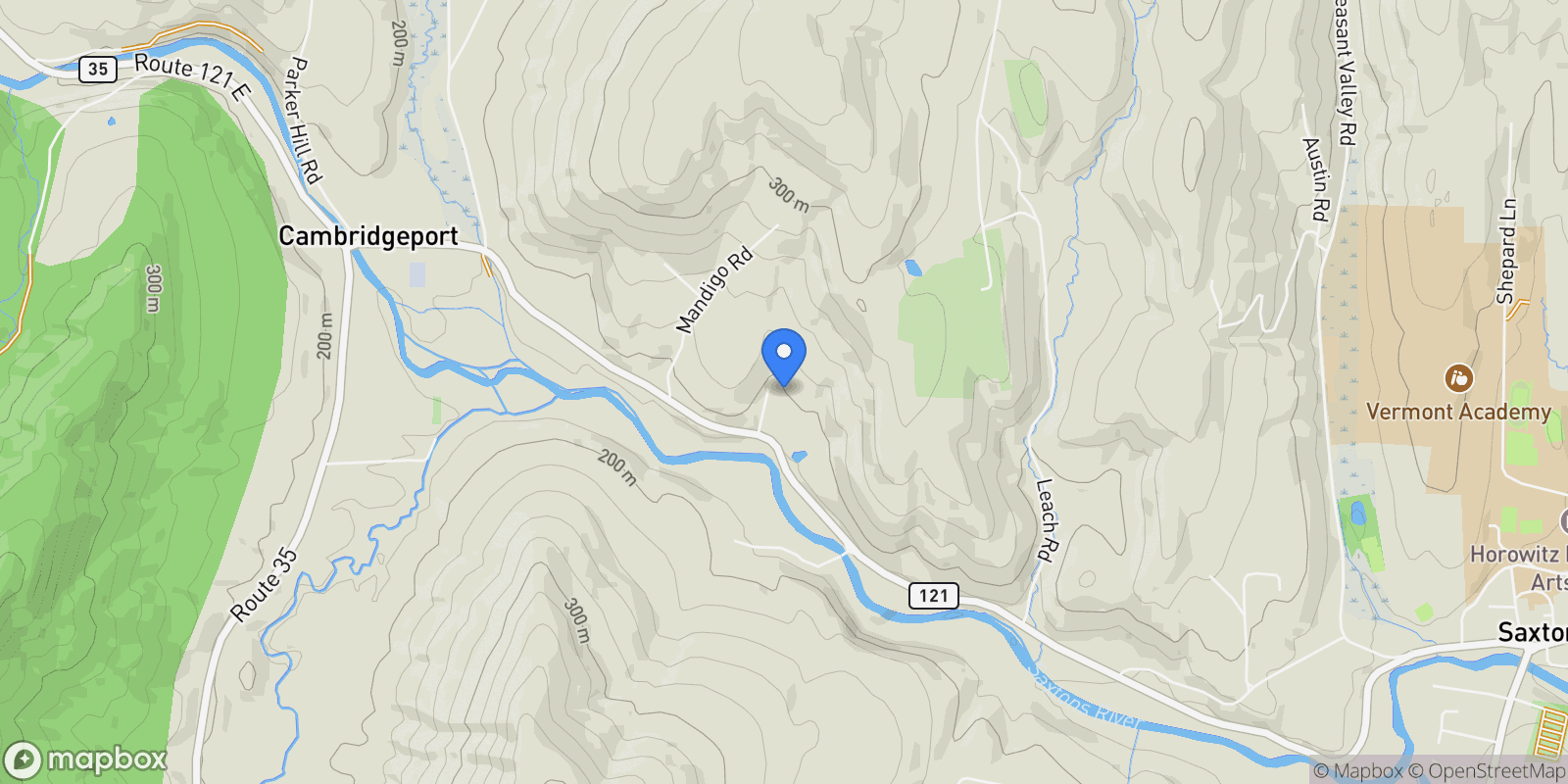 Map showing 23 Brook Road, Rockingham, VT 05154, Westminster, Vermont, United States.