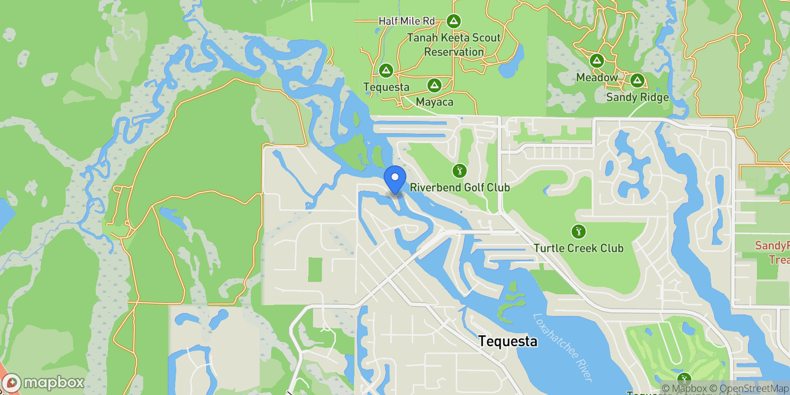 Map showing 8627 SE Merritt Way, Jupiter, Florida, United States.