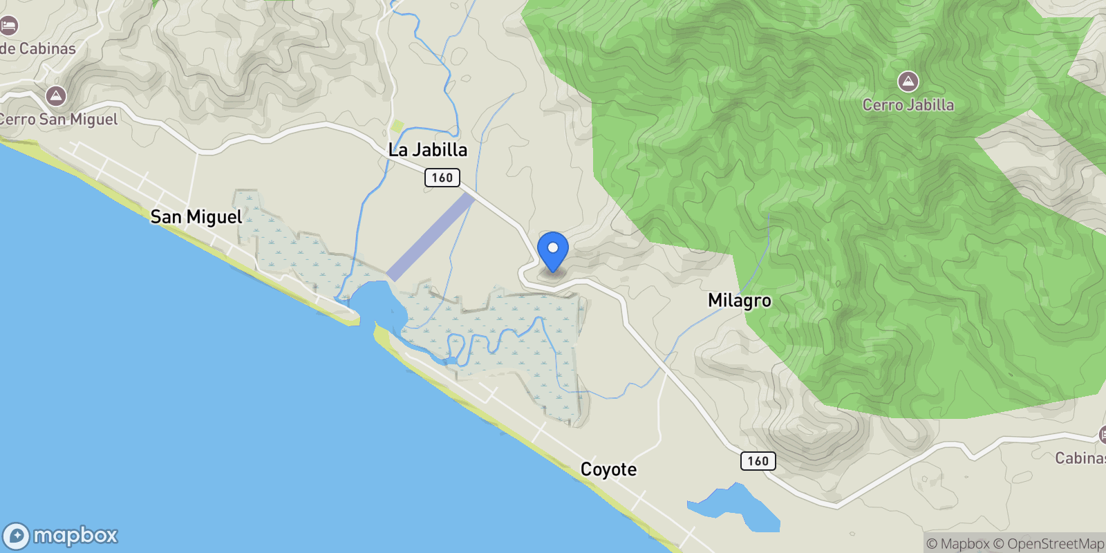 Map showing Javilla Hills | La Javilla, La Javilla, G, Nandayure, Costa Rica.