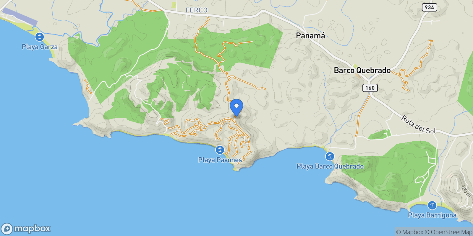Map showing Nosara | Garza, Nosara, G, Barco Quebrado, Guanacaste Province, Costa Rica.