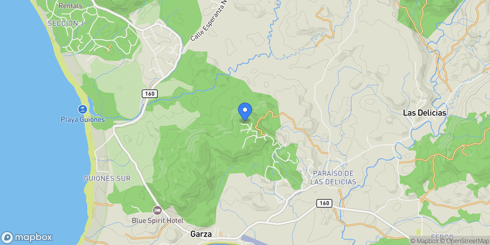 Map showing Nosara | Garza, Nosara, G, Nosara, Guanacaste Province, Costa Rica.