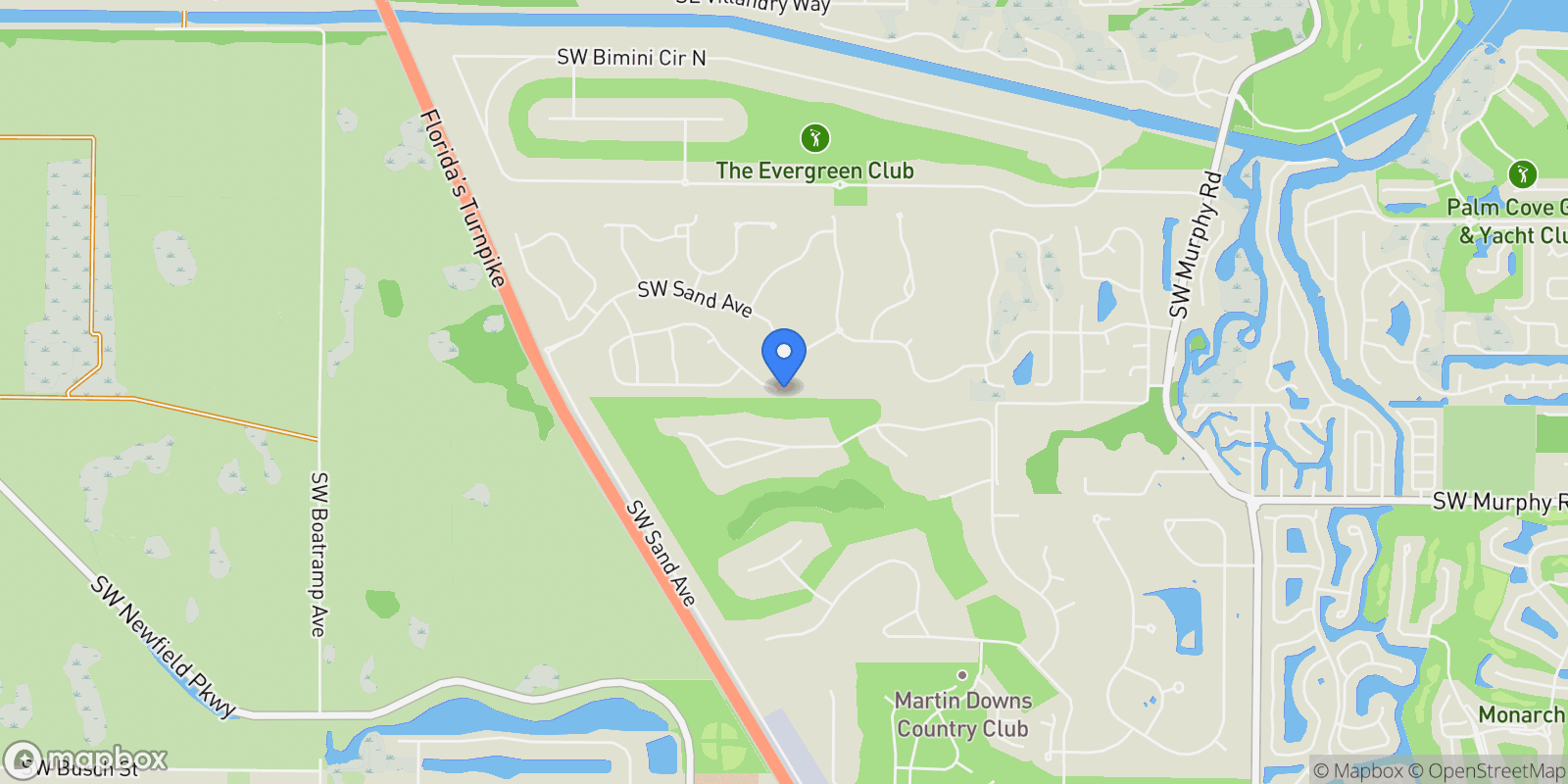 Map showing 4540 SW Scrub Pine Terrace, Palm City, Florida, United States.