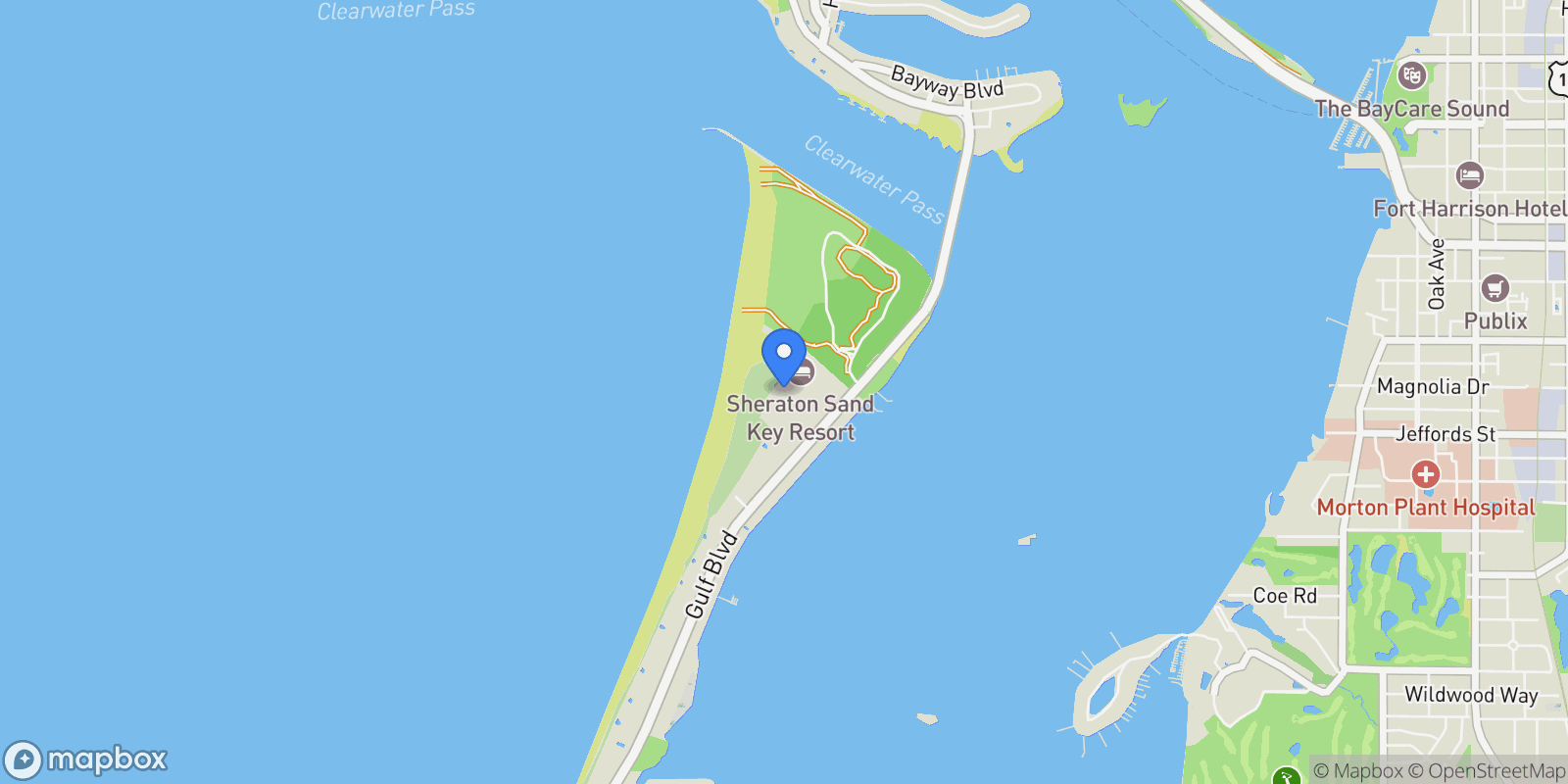 Map showing 1180 GULF BLVD #1902, Clearwater, Florida, United States.