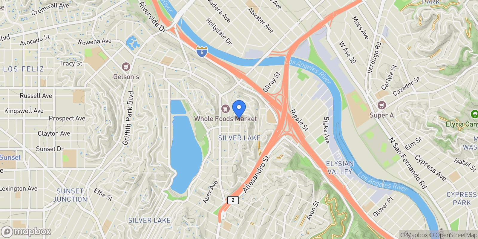 Map showing 2457 Hidalgo Avenue, Los Angeles, California, United States.