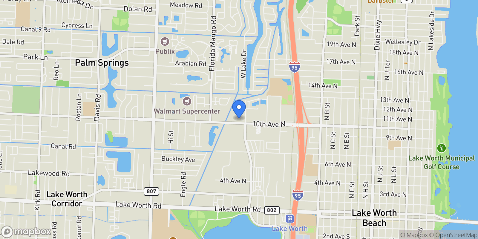 Map showing 6000 Canal Drive #13, Lake Worth, Florida, United States.