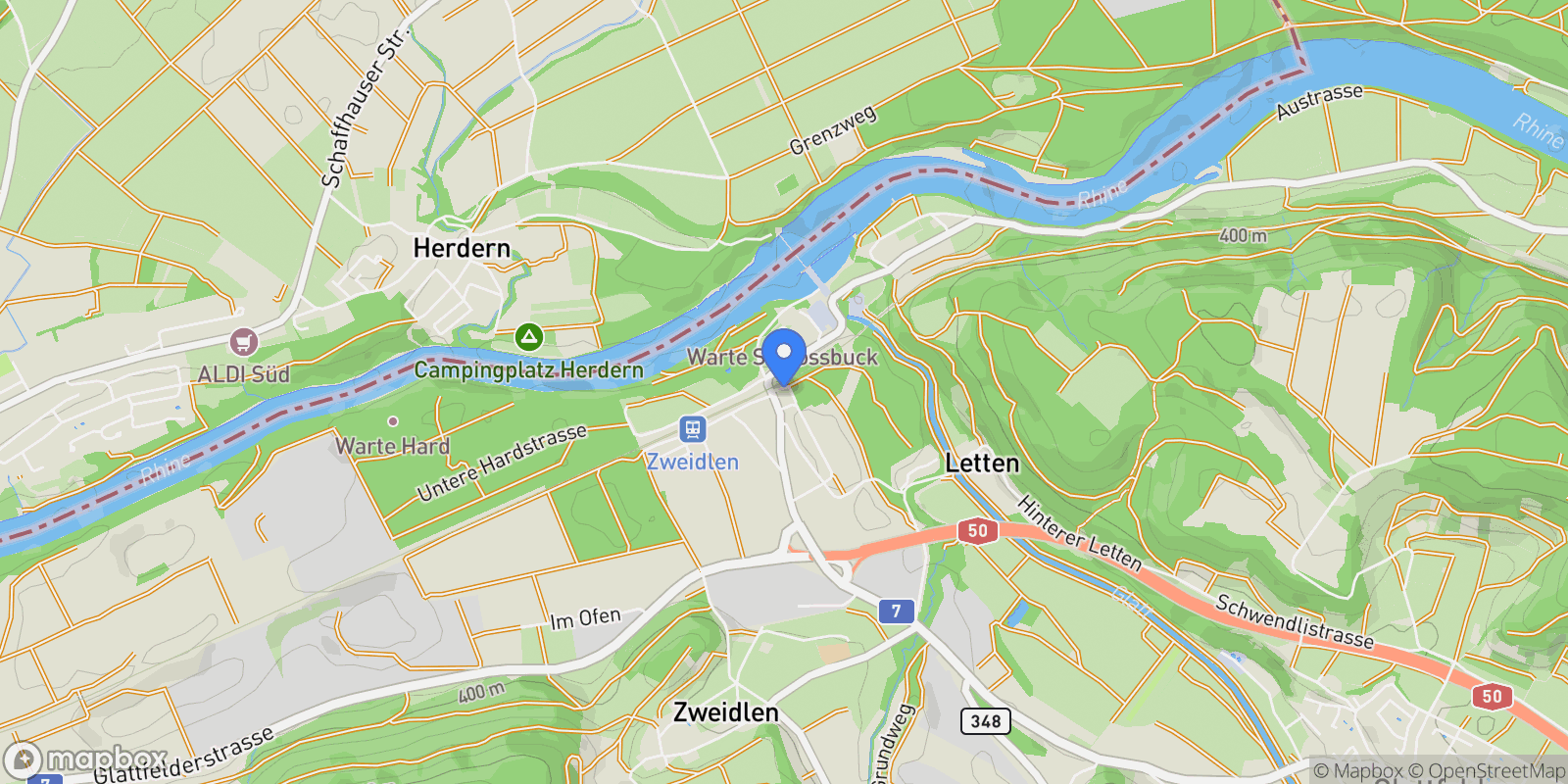 Map showing Härdliweg 4, 8192 Zweidlen, Switzerland, Glattfelden, Zürich, Switzerland.