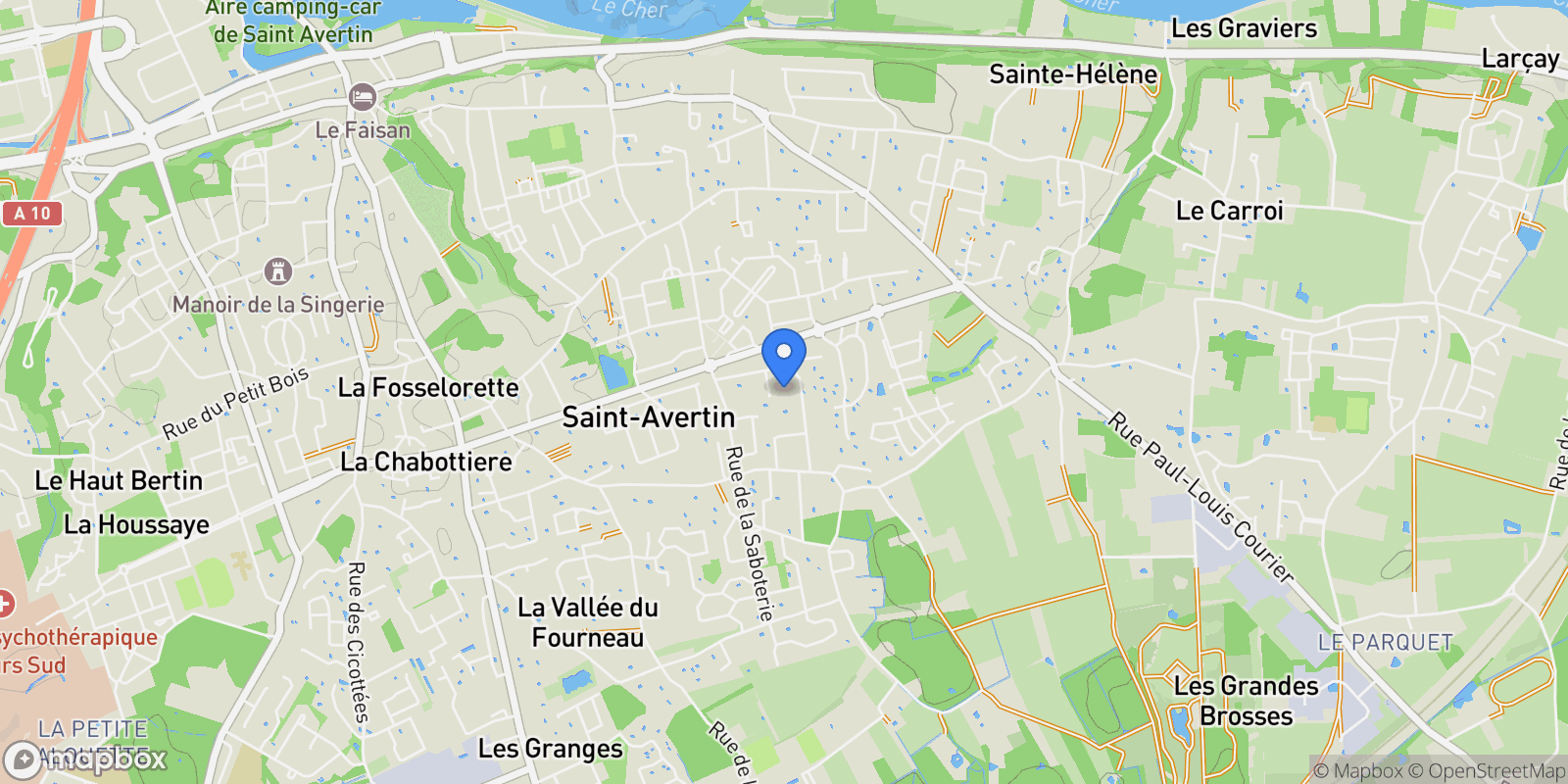 Map showing Saint-Avertin, Centre-Val de Loire, France.