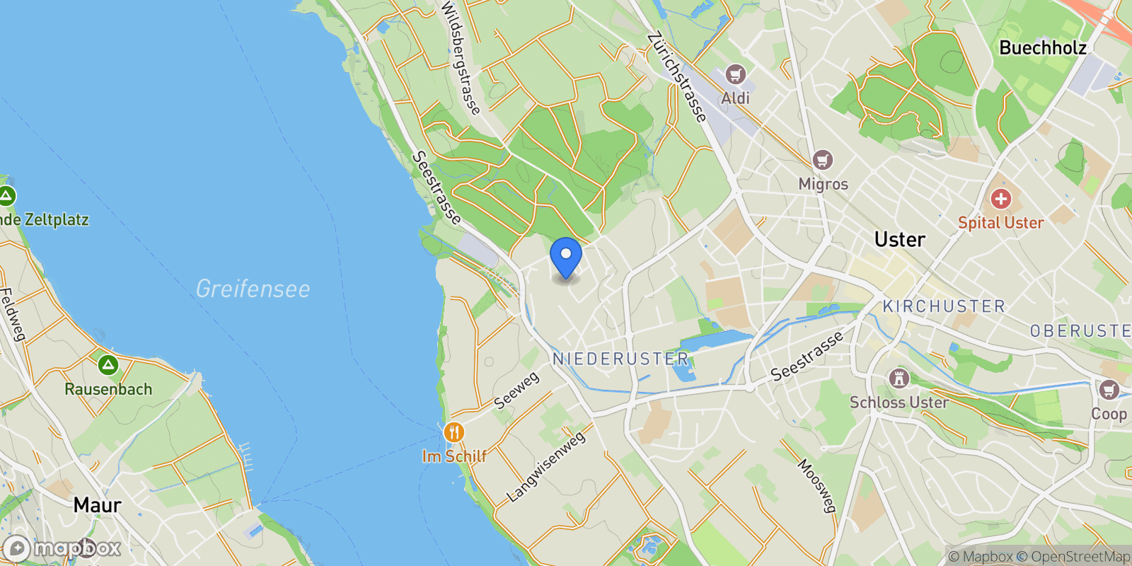 Map showing Steinstrasse 11A, 8610 Uster, Switzerland, Uster, Zürich, Switzerland.