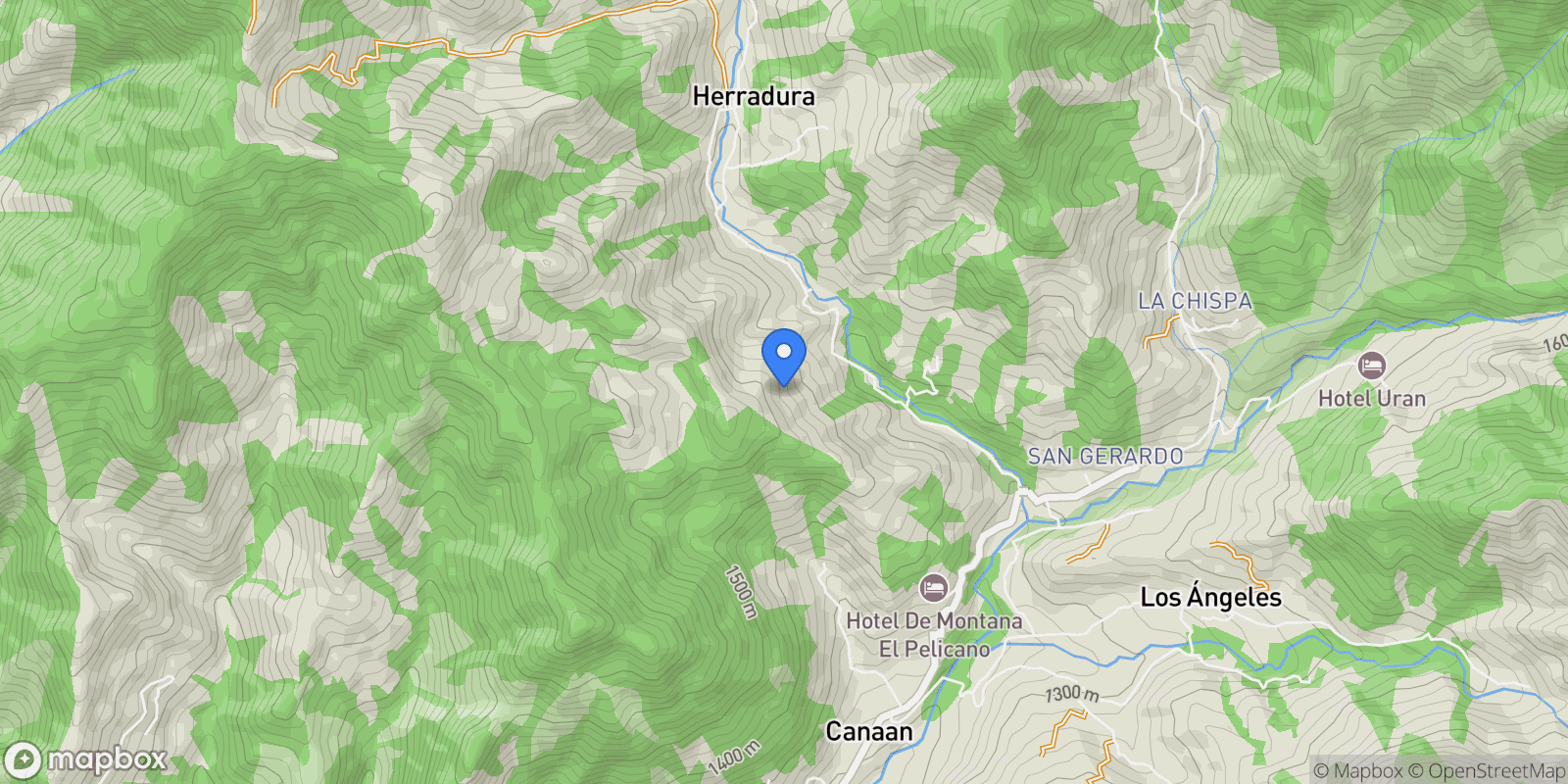 Map showing Vistas Los Angeles, Rivas, San José Province, Costa Rica.