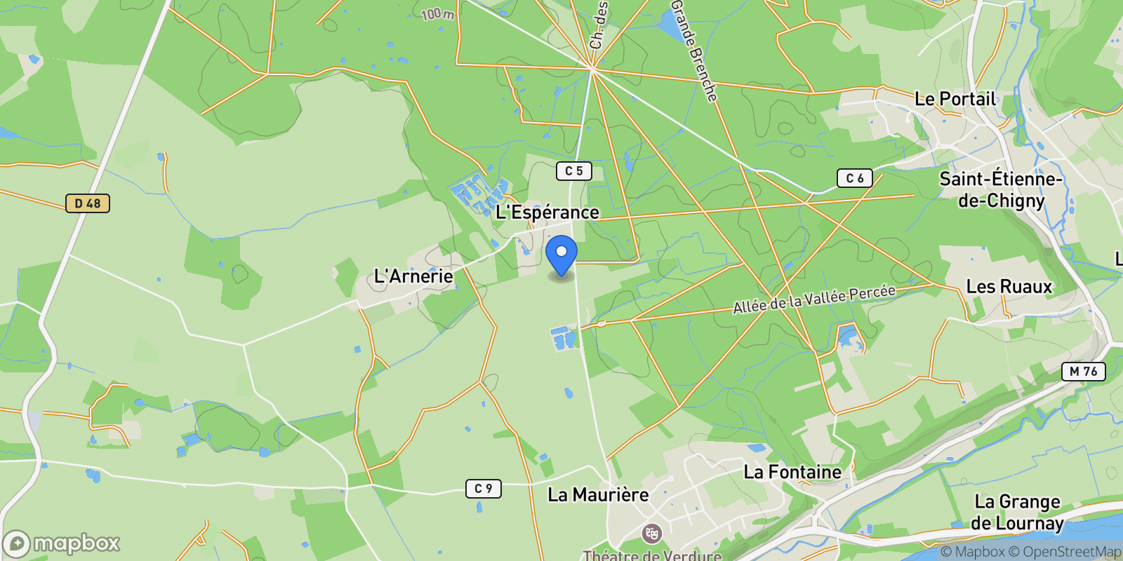 Map showing Saint-Étienne-de-Chigny, Centre-Val de Loire, France.