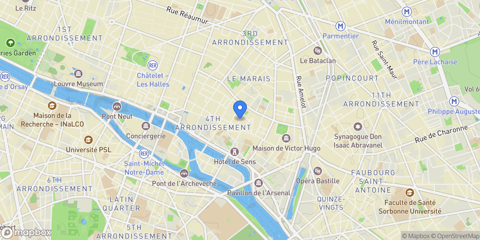Map showing Rue Ferdinand Duval, Paris, Île-de-France, France.