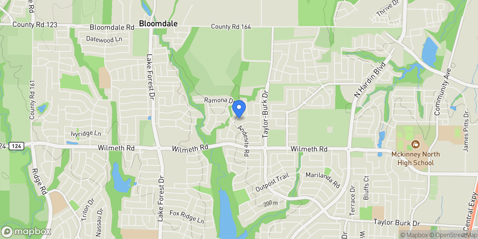 Map showing 4101 Gervais Drive, McKinney, Texas, United States.